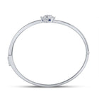 14kt White Gold Diamond and Blue Sapphire Bypass Cluster Bracelet - Front View