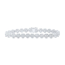 Load image into Gallery viewer, Dazzling 14kt White Gold Round Diamond Circle Link Bracelet - 9 Cttw - Top View