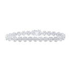 Dazzling 14kt White Gold Round Diamond Circle Link Bracelet - 9 Cttw - Top View