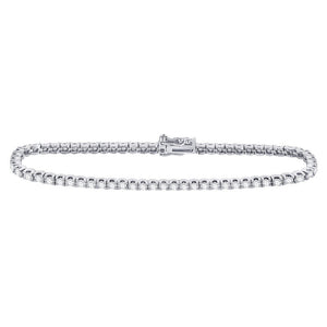 Bracelets | 14kt White Gold Womens Round Diamond Classic Tennis Bracelet 3 Cttw | Splendid Jewellery GND