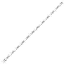 Load image into Gallery viewer, 14kt White Gold Sparkling Diamond Tennis Bracelet - 4 Carat Total Weight - Side View