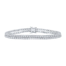 Load image into Gallery viewer, 14kt White Gold Double Row Diamond Fashion Bracelet - 1-5/8 Cttw - Top View