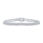 14kt White Gold Double Row Diamond Fashion Bracelet - 1-5/8 Cttw - Top View