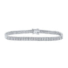 14kt White Gold Double Row Diamond Tennis Bracelet - 4-1/5 Carat Total Weight - Top View