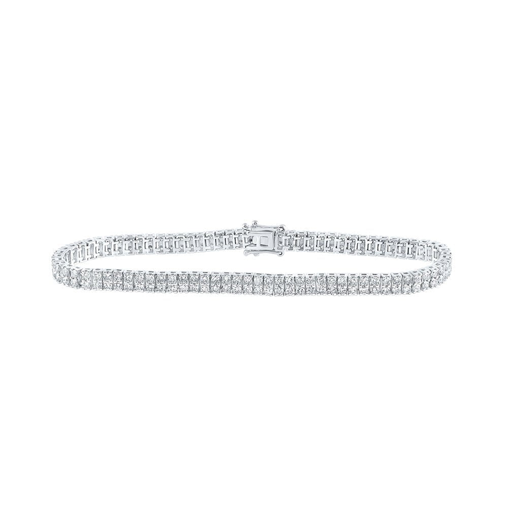 Bracelets | 14kt White Gold Womens Round Diamond Double Row Tennis Bracelet 4 Cttw | Splendid Jewellery GND