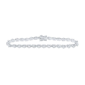 14kt White Gold Diamond Elegance Fashion Bracelet - 2-5/8 Cttw - Top View