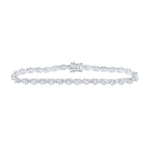 Bracelets | 14kt White Gold Womens Round Diamond Fashion Bracelet 2-5/8 Cttw | Splendid Jewellery GND