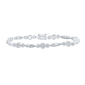 14kt White Gold Sparkling Diamond Fashion Bracelet - 2 Carat Total Weight - Top View