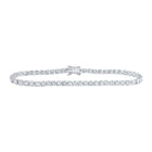 Dazzling 14kt White Gold Women's Round Diamond Fashion Bracelet - 6 Carat Total Weight - Top View
