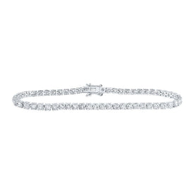 Dazzling 14kt White Gold Women's Round Diamond Fashion Bracelet - 6 Carat Total Weight - Top View