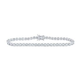 14kt White Gold Sparkling Diamond Fashion Bracelet - 7 Carat Total Weight - Top View