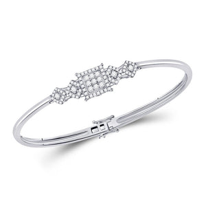 Bracelets | 14kt White Gold Womens Round Diamond Fashion Cluster 5-stone Bracelet 3/4 Cttw | Splendid Jewellery GND