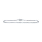 14kt White Gold Sparkling Diamond Single Row Fashion Bracelet - 4 Carat Total Weight - Top View