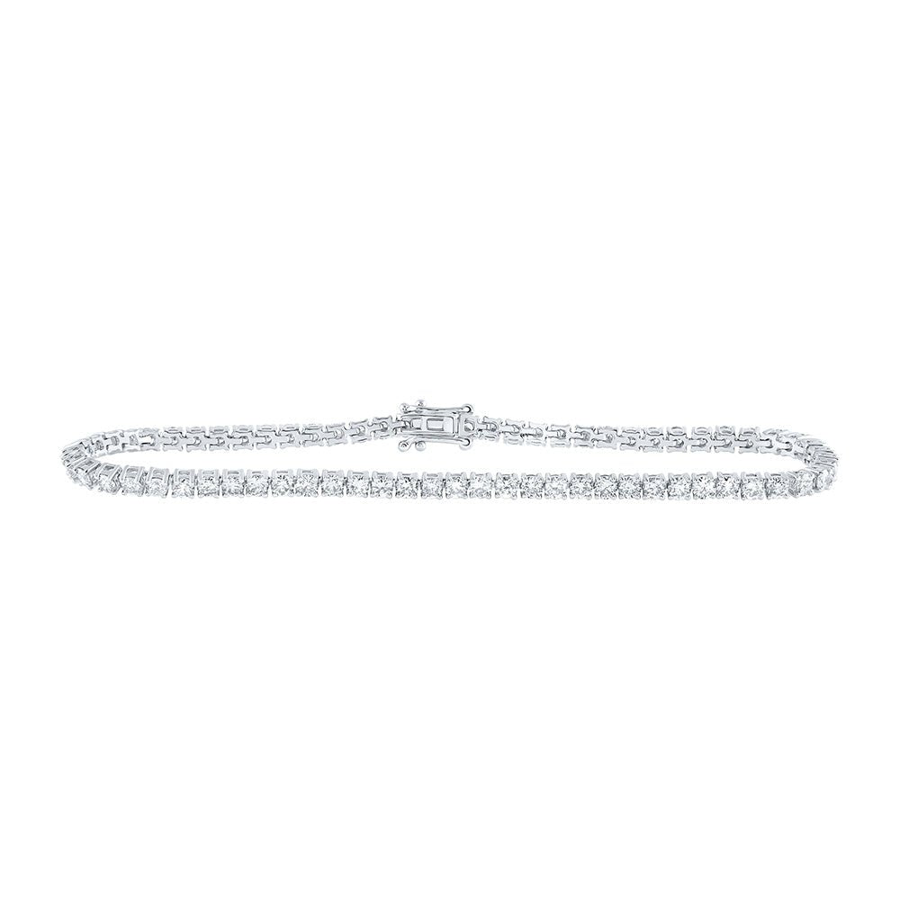 Bracelets | 14kt White Gold Womens Round Diamond Single Row Fashion Bracelet 4 Cttw | Splendid Jewellery GND