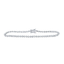 Load image into Gallery viewer, 14kt White Gold Sparkling Diamond Tennis Bracelet - Elegant and Timeless Beauty - Top View