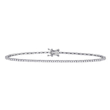 Load image into Gallery viewer, 14kt White Gold Sparkling Diamond Tennis Bracelet - 1 Carat Total Weight - Top View