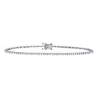 14kt White Gold Sparkling Diamond Tennis Bracelet - 1 Carat Total Weight - Top View