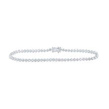 Load image into Gallery viewer, Dazzling 14kt White Gold Round Diamond Tennis Bracelet - 2-3/4 Cttw - Top View