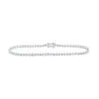 Dazzling 14kt White Gold Round Diamond Tennis Bracelet - 2-3/4 Cttw - Top View