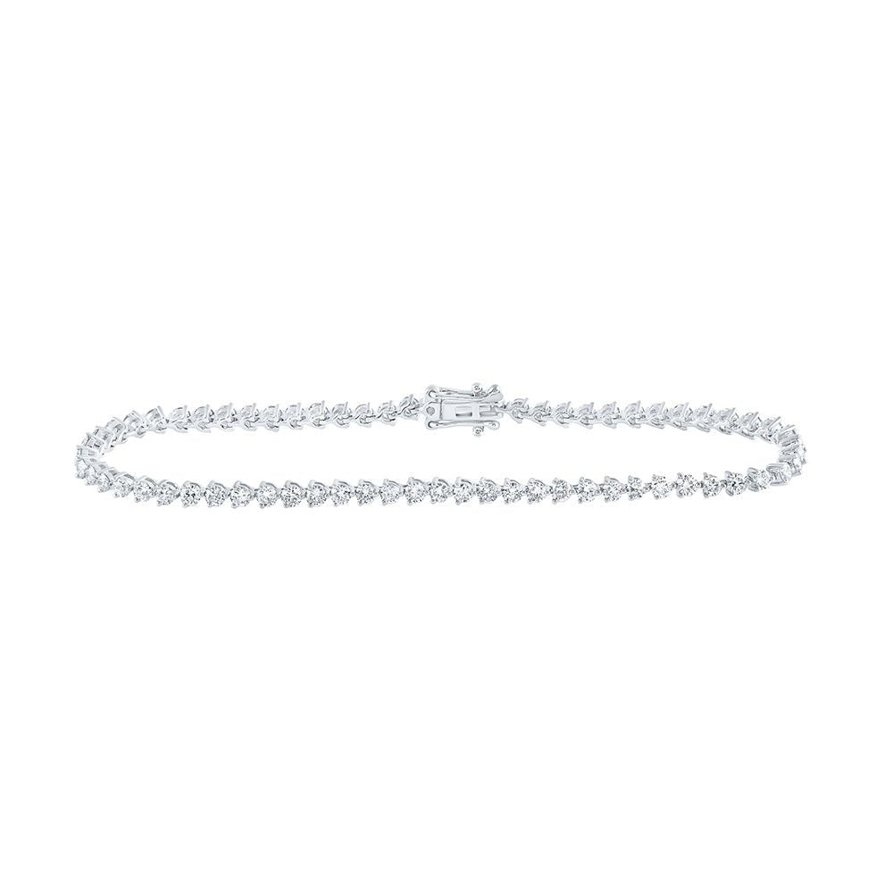Bracelets | 14kt White Gold Womens Round Diamond Single Row Tennis Bracelet 2-3/4 Cttw | Splendid Jewellery GND