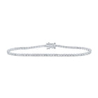 Radiant Reflections: 14kt White Gold Round Diamond Tennis Bracelet, 2-7/8 Cttw - Top View