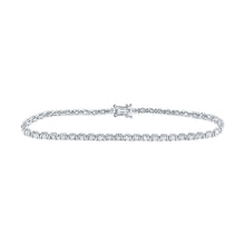 Load image into Gallery viewer, 14kt White Gold Radiant Diamond Tennis Bracelet - 2 Carat Total Weight - Splendid Jewellery - Top View