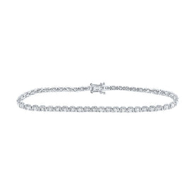 14kt White Gold Radiant Diamond Tennis Bracelet - 2 Carat Total Weight - Splendid Jewellery - Top View
