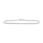 14kt White Gold Women's Round Diamond Single Row Tennis Bracelet - Captivating Brilliance - Top View