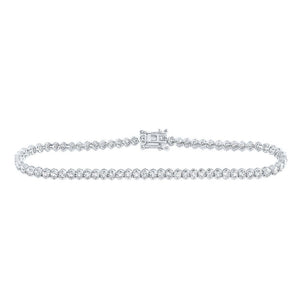 Bracelets | 14kt White Gold Womens Round Diamond Single Row Tennis Bracelet 3 Cttw | Splendid Jewellery GND