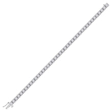 Load image into Gallery viewer, Dazzling 14kt White Gold Round Diamond Tennis Bracelet - 4 Cttw - Side View