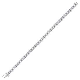 Dazzling 14kt White Gold Round Diamond Tennis Bracelet - 4 Cttw - Side View