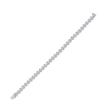 Load image into Gallery viewer, 14kt White Gold Sparkling Diamond Tennis Bracelet - 1 Carat Total Weight - Side View