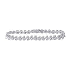 14kt White Gold Sparkling Diamond Tennis Bracelet - 1 Carat Total Weight - Top View