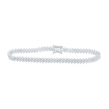 Load image into Gallery viewer, Dazzling 14kt White Gold Round Diamond Tennis Bracelet - 2-1/2 Cttw - Top View