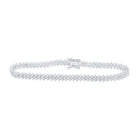 Dazzling 14kt White Gold Round Diamond Tennis Bracelet - 2-1/2 Cttw - Top View