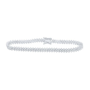 Bracelets | 14kt White Gold Womens Round Diamond Tennis Bracelet 2-1/2 Cttw | Splendid Jewellery GND