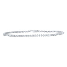 Load image into Gallery viewer, 14kt White Gold Sparkling Diamond Tennis Bracelet - 2-1/5 Cttw - Top View