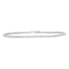 14kt White Gold Sparkling Diamond Tennis Bracelet - 2-1/5 Cttw - Top View
