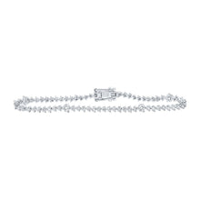 Load image into Gallery viewer, 14kt White Gold Women&#39;s Round Diamond Tennis Bracelet - Sparkling Elegance - Top View