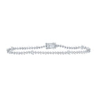 14kt White Gold Women's Round Diamond Tennis Bracelet - Sparkling Elegance - Top View