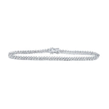 Load image into Gallery viewer, Dazzling Diamond Delight White Gold Tennis Bracelet - 2-7/8 Cttw - Top View