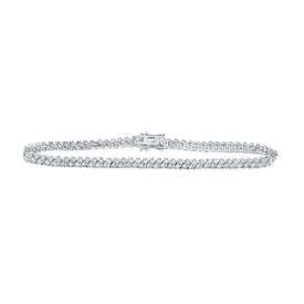 Dazzling Diamond Delight White Gold Tennis Bracelet - 2-7/8 Cttw - Top View