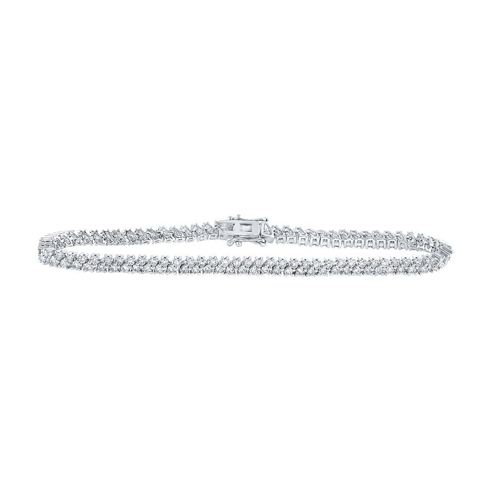 Bracelets | 14kt White Gold Womens Round Diamond Tennis Bracelet 2-7/8 Cttw | Splendid Jewellery GND