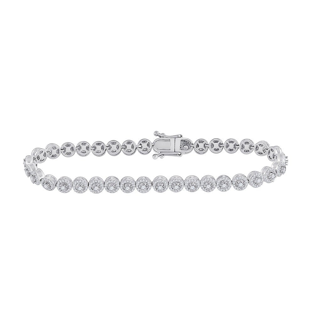 Bracelets | 14kt White Gold Womens Round Diamond Tennis Bracelet 2 Cttw | Splendid Jewellery GND