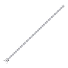 Load image into Gallery viewer, Elegant 14kt White Gold Round Diamond Tennis Bracelet - 2 Carat Total Weight - Side View