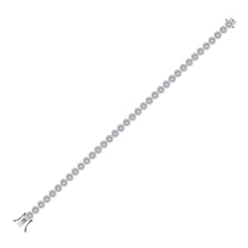 Elegant 14kt White Gold Round Diamond Tennis Bracelet - 2 Carat Total Weight - Side View