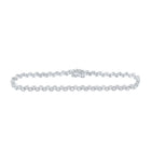 Elegant 14kt White Gold Round Diamond Tennis Bracelet - 3-1/2 Cttw - Top View
