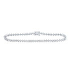 Elegant 14kt White Gold Round Diamond Tennis Bracelet - 3-1/4 Cttw - Top View