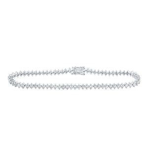 Bracelets | 14kt White Gold Womens Round Diamond Tennis Bracelet 3-1/4 Cttw | Splendid Jewellery GND