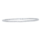 Dazzling 14kt White Gold Round Diamond Tennis Bracelet - 3 Cttw - Top View